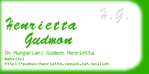 henrietta gudmon business card